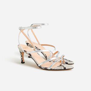J.Crew Sandals Metallic Leather Silver